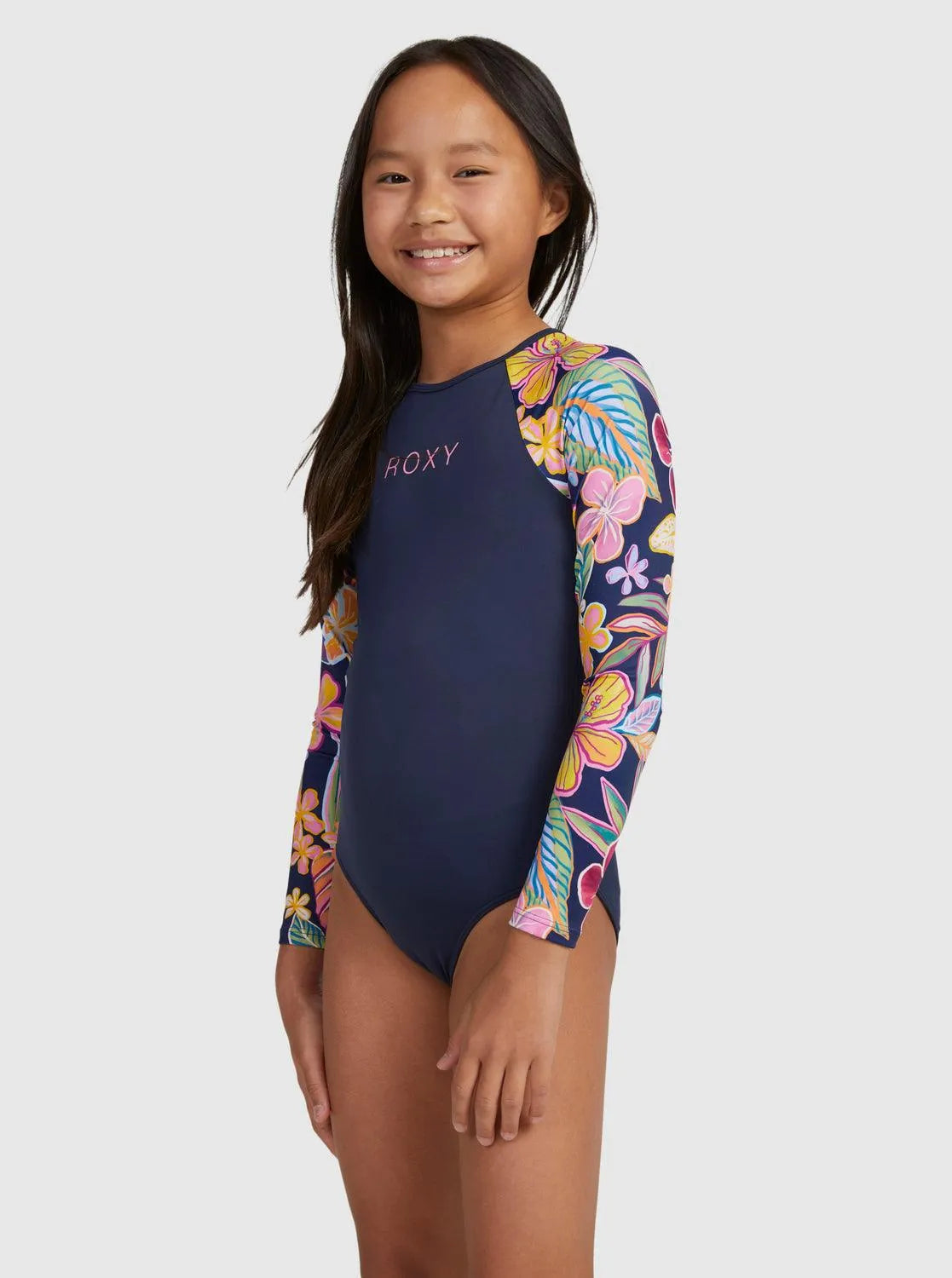 Girls 6-16 Paradise Trip Long Sleeve One-Piece Rashguard - Beachin Surf
