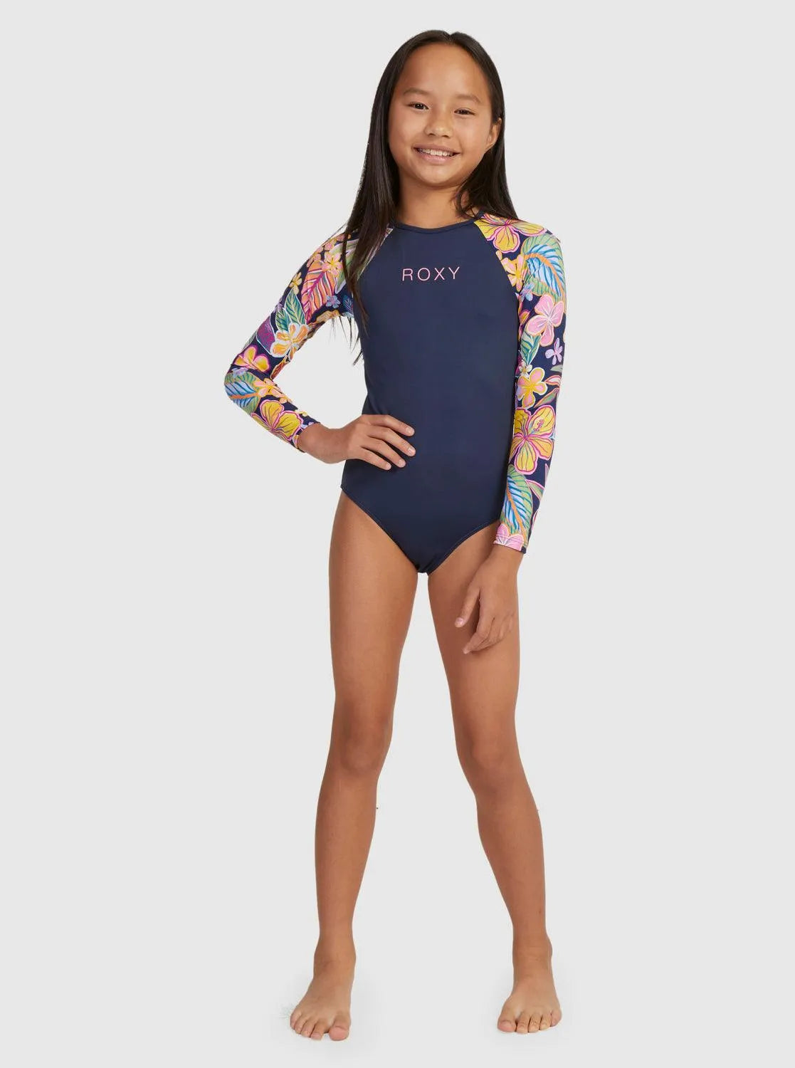 Girls 6-16 Paradise Trip Long Sleeve One-Piece Rashguard - Beachin Surf