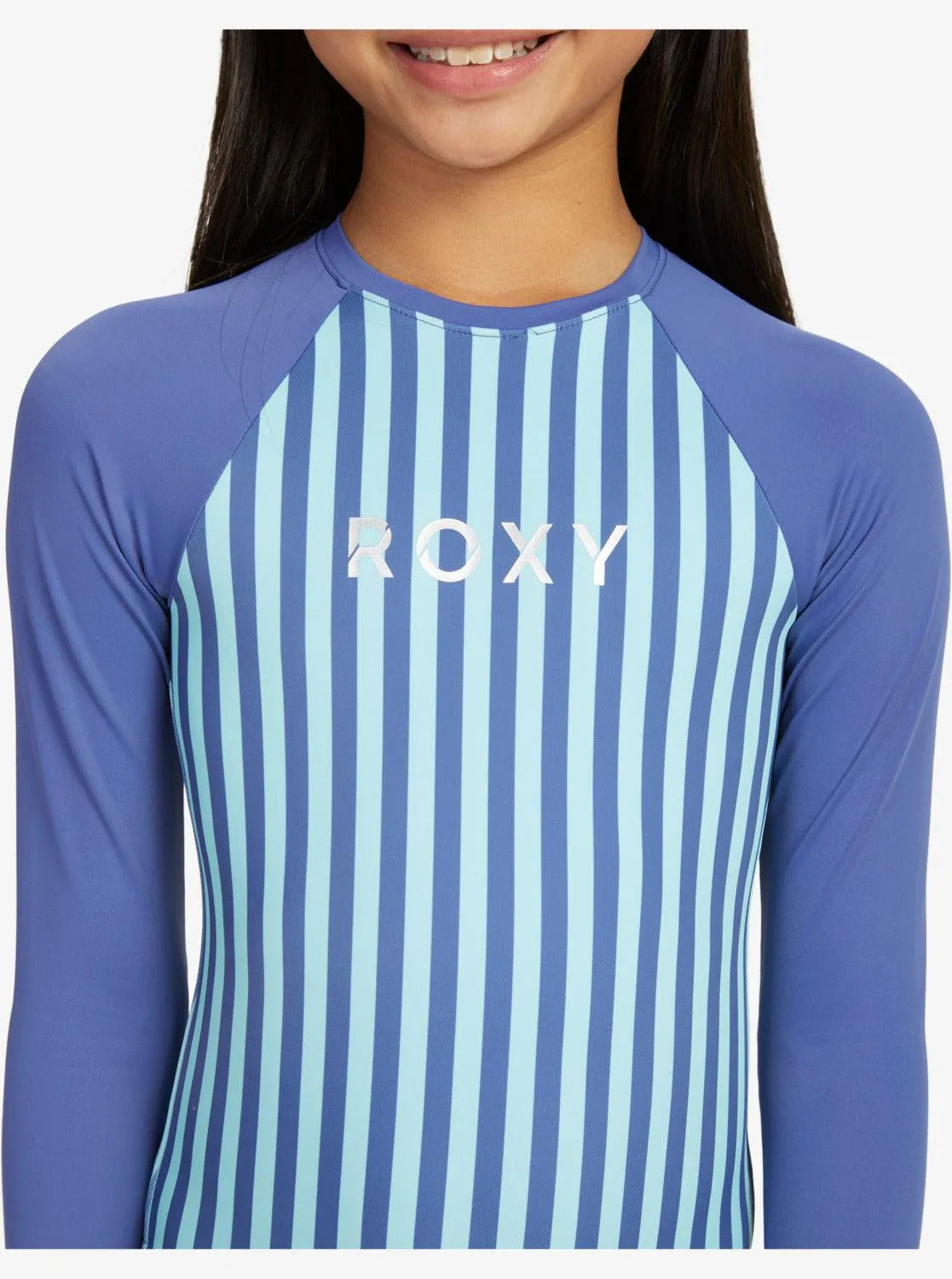 Girls 6-16 Serenity Stripe Long Sleeve One-Piece Rash Vest - Beachin Surf