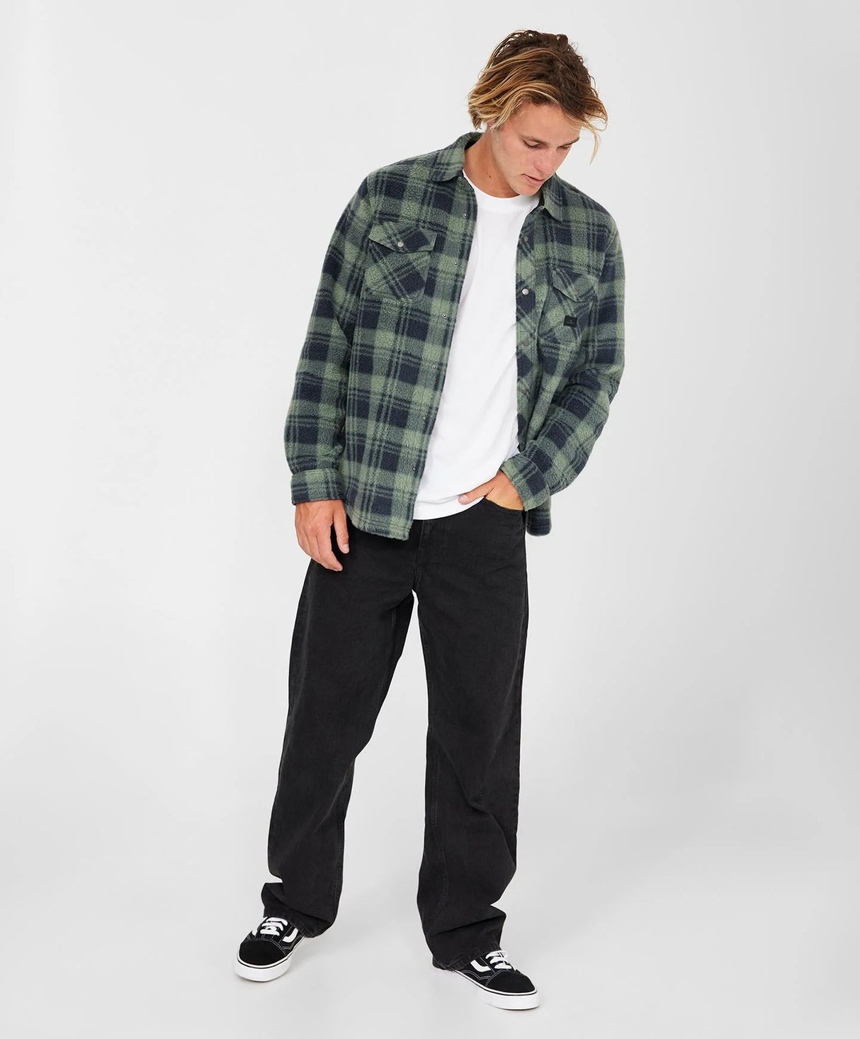 Glacier Plaid High Pile Superfleece - Beachin Surf