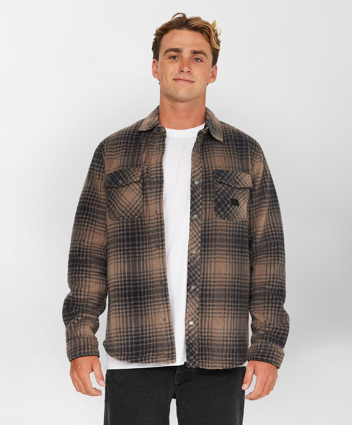 Glacier Plaid High Pile Superfleece - Beachin Surf