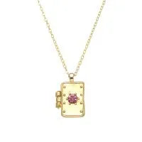 GOLD LOCKET "I AM LOVED" W/ PINK GEM - Beachin Surf