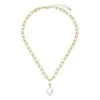 Gold Paperclip Choker W/ Pearl - Beachin Surf