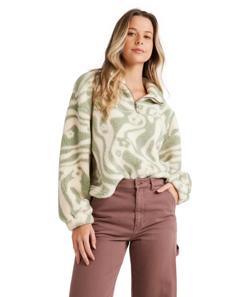 Golden Groove Half Zip Crew - Beachin Surf