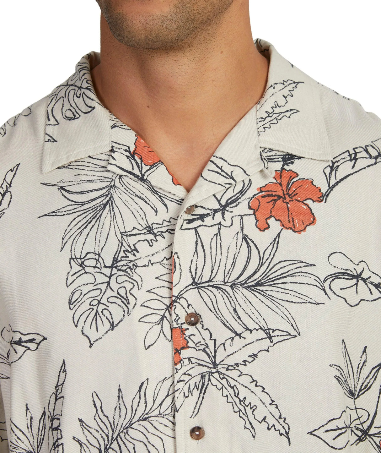 Hand Drawn Short Sleeve Shirt Woven Shirt - Beachin Surf