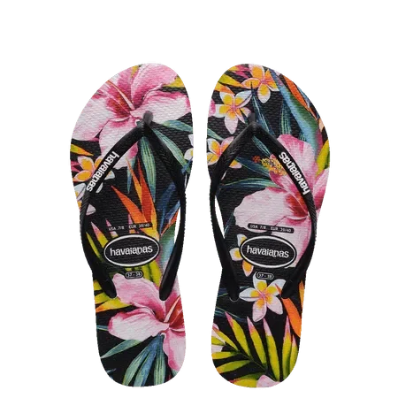 Havaianas Girl's Kids' Slim Floral Palm Thongs