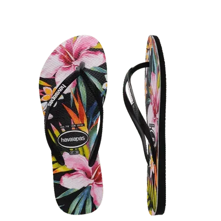 Havaianas Girl's Kids' Slim Floral Palm Thongs