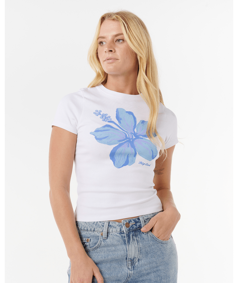 Hibiscus Fitted Tee - Beachin Surf