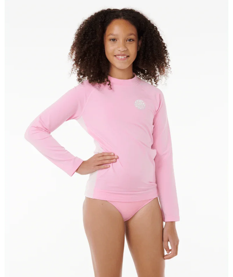 Icon Brushed Long Sleeve Rash Vest - Girls