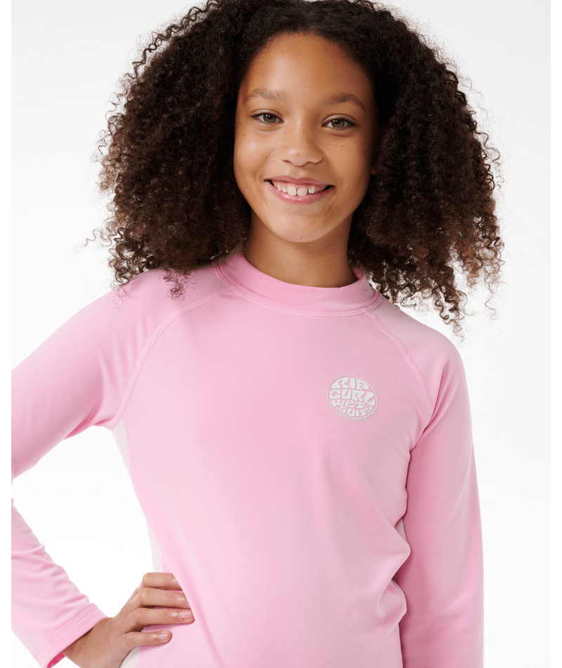 Icon Brushed Long Sleeve Rash Vest - Girls - Beachin Surf