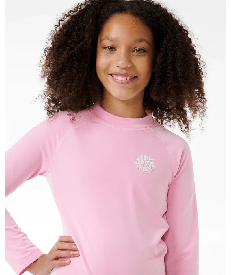 Icon Brushed Long Sleeve Rash Vest - Girls