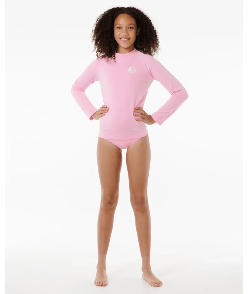 Icon Brushed Long Sleeve Rash Vest - Girls