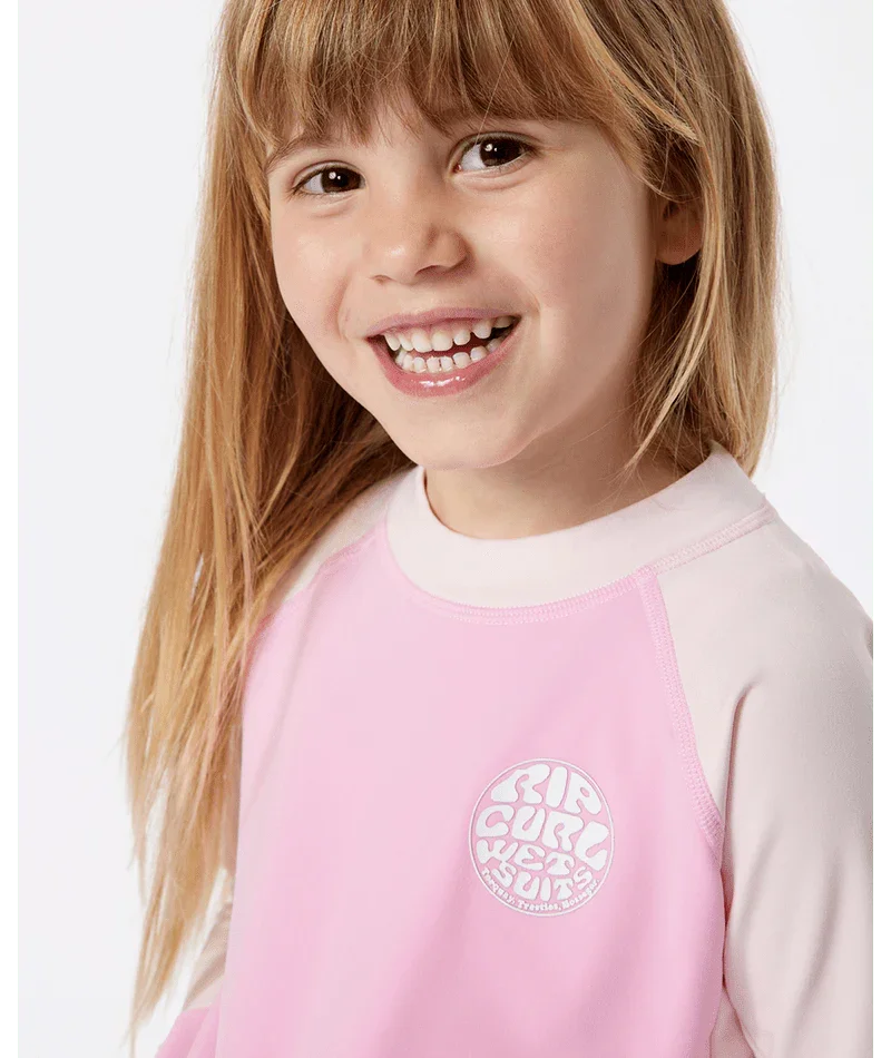 Icons Uv Brushed Long Sleeve Rash Vest - Girls (1-8 Years)