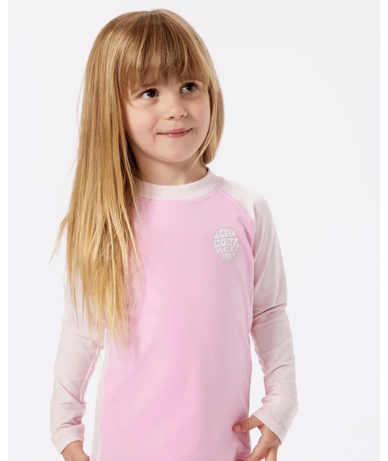 Icons Uv Brushed Long Sleeve Rash Vest - Girls (1-8 Years)