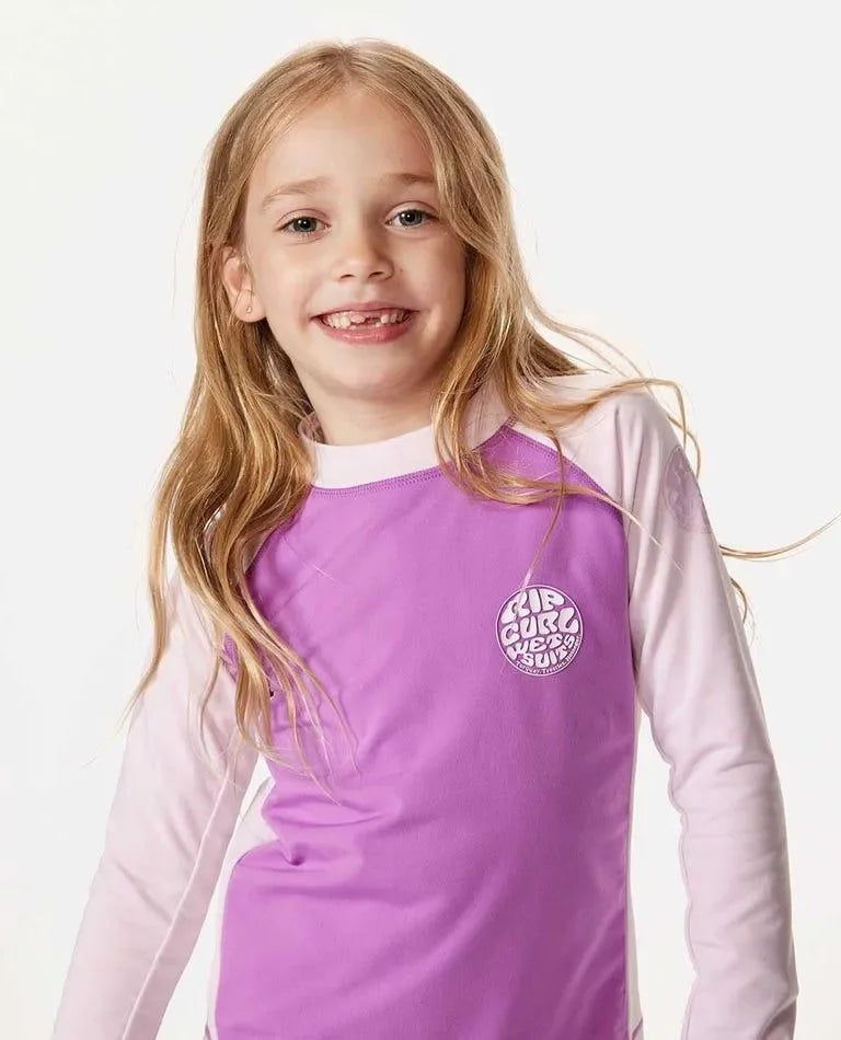 Icons Uv Brushed Long Sleeve Rash Vest - Girls (1-8 Years)
