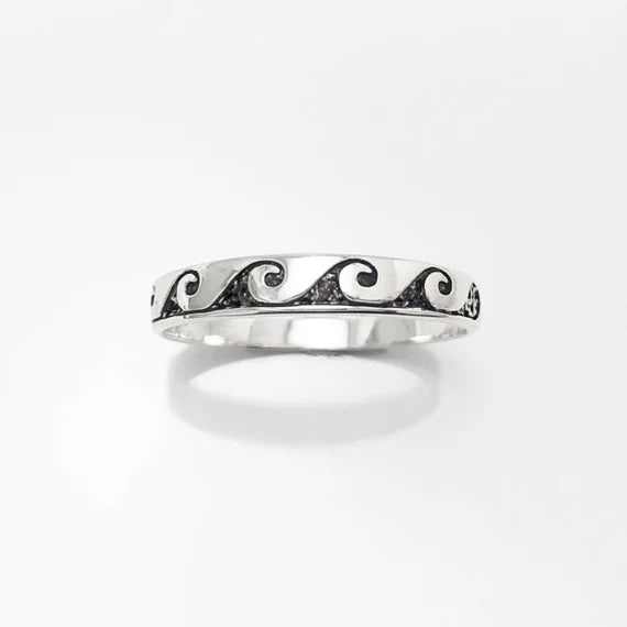 Stainless Steel Woman's Wave Ring