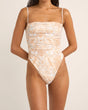 Jean Paisley Scrunched Side One Piece - Beachin Surf