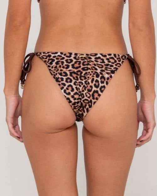 Lennie Leopard Midi Tie Bikini Bottom