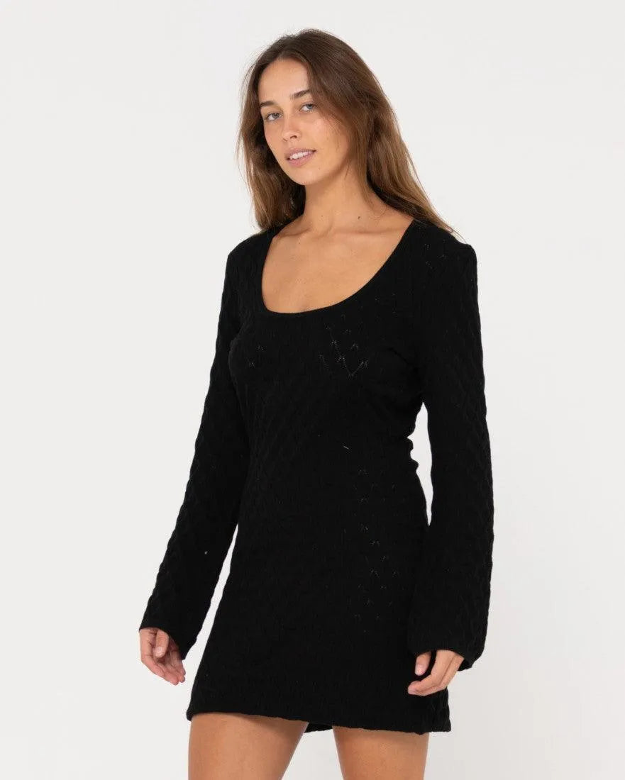 Leo Long Sleeve Knit Mini Dress - Beachin Surf