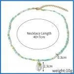 Marine Coloured Beaded Choker W/ Pearl & Flower - Beachin Surf