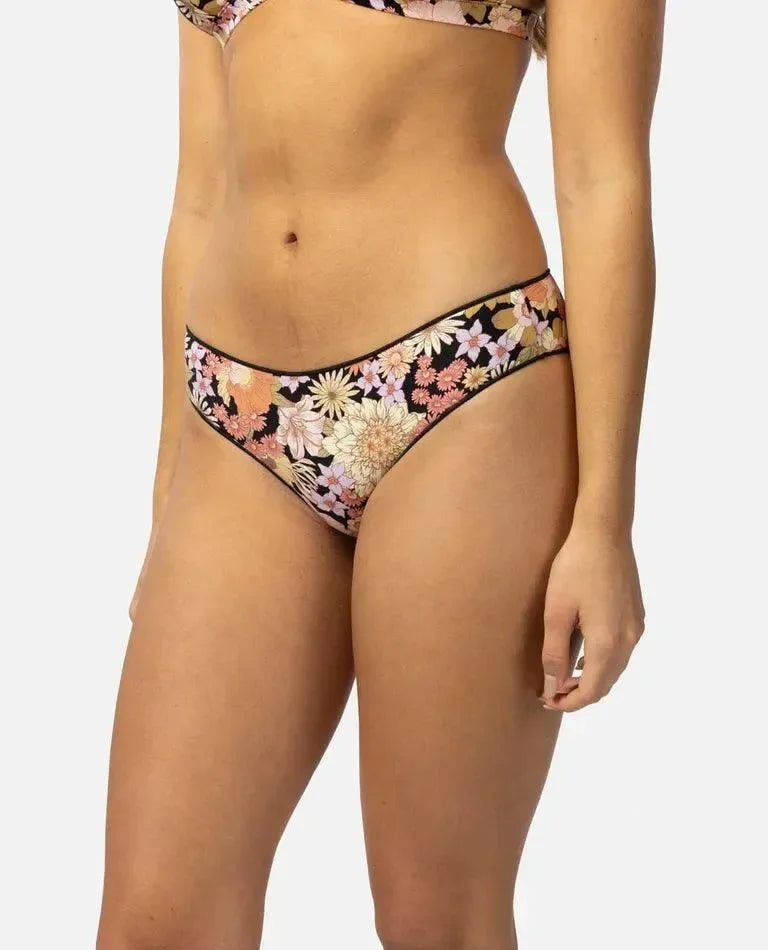 Mystic Floral Cheeky Coverage Hipster Bikini Bottoms