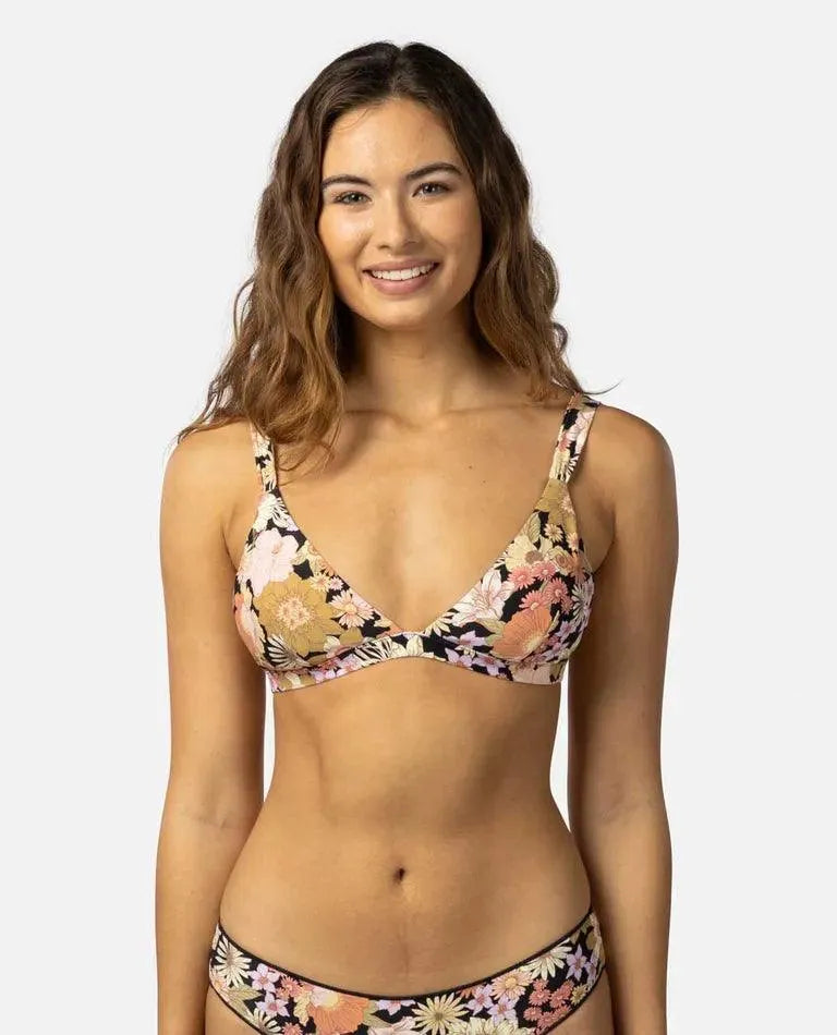Mystic Floral Fixed Triangle Bikini Top - Beachin Surf