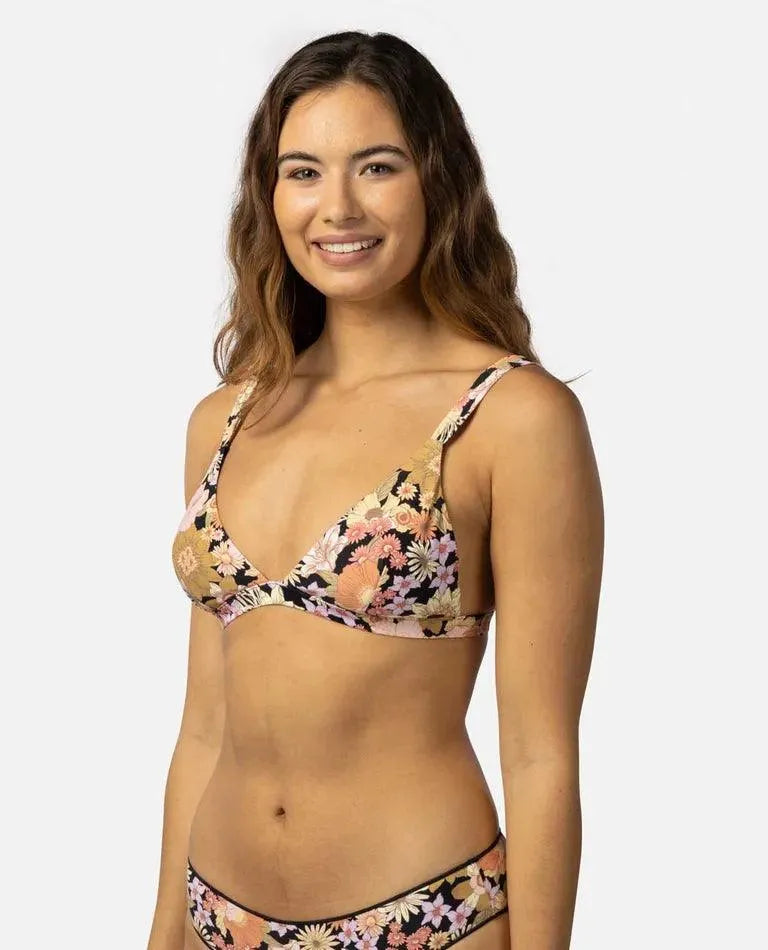 Mystic Floral Fixed Triangle Bikini Top - Beachin Surf
