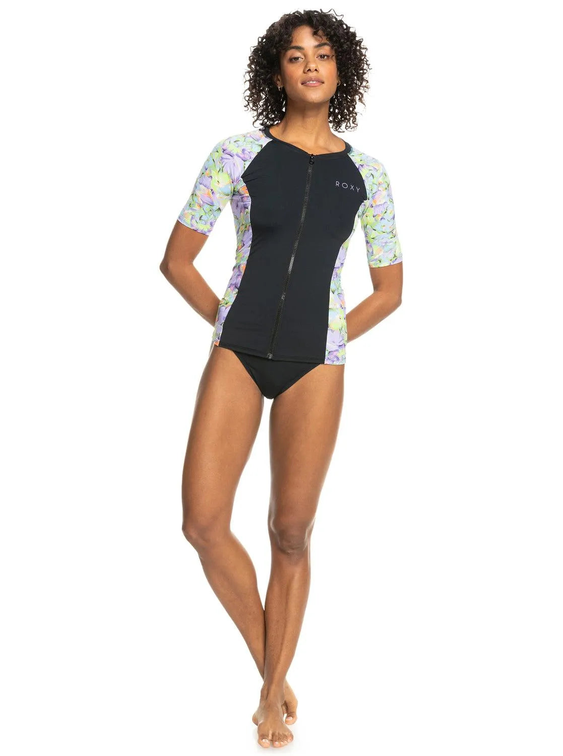 New Lycra Short Sleeve Zip-Up Rash Vest - Beachin Surf