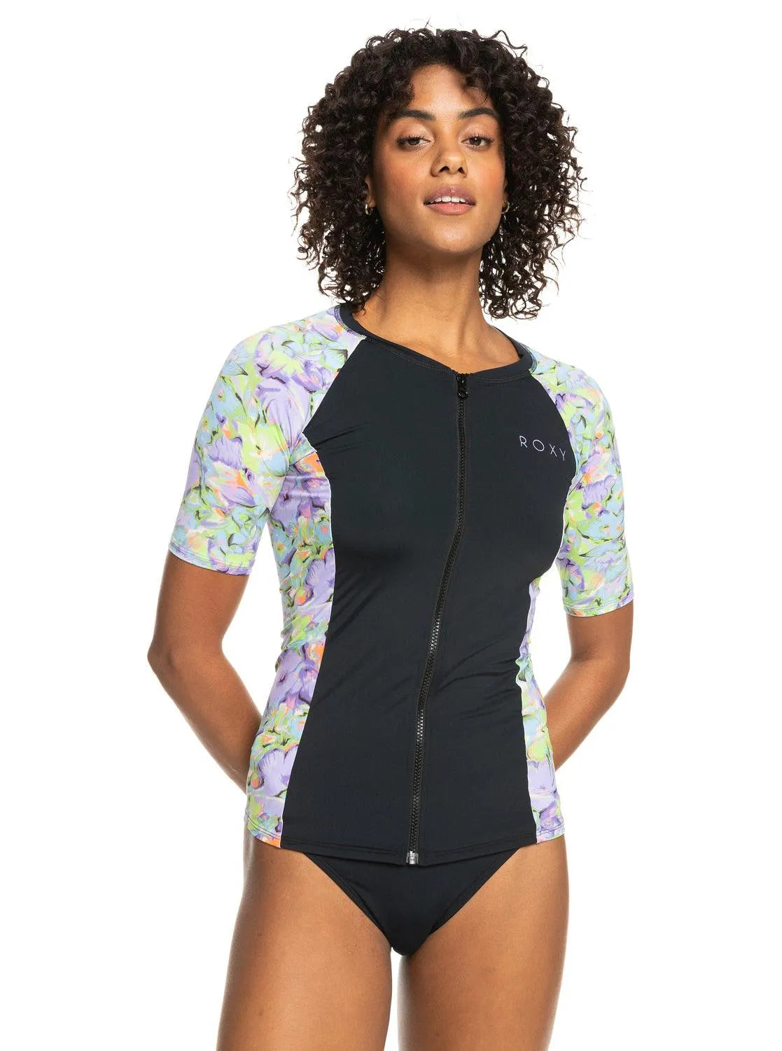 New Lycra Short Sleeve Zip-Up Rash Vest - Beachin Surf
