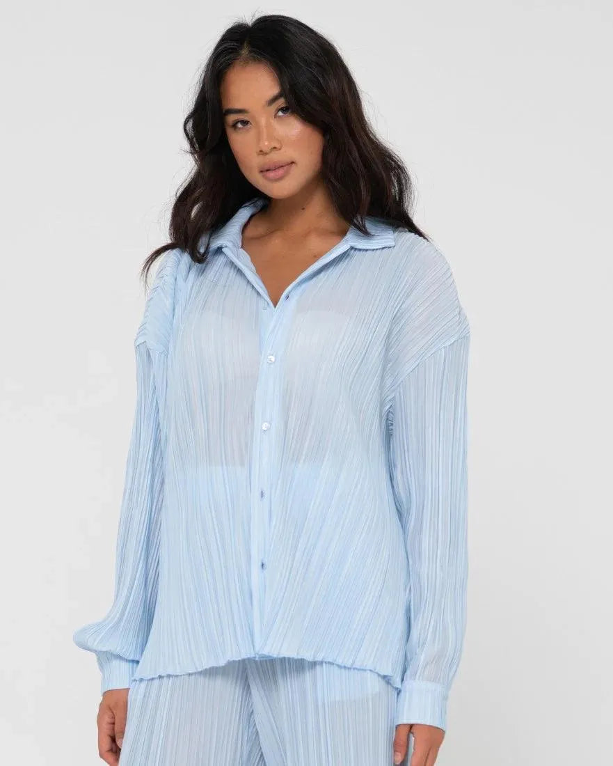 Nissi Long Sleeve Pleated Shirt - Beachin Surf
