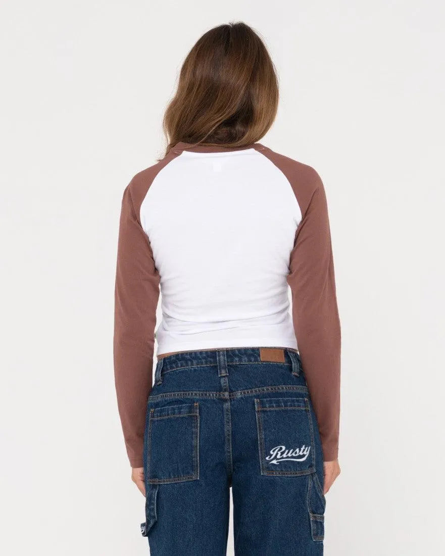 Norty Long Sleeve Raglan Baby Tee - Beachin Surf