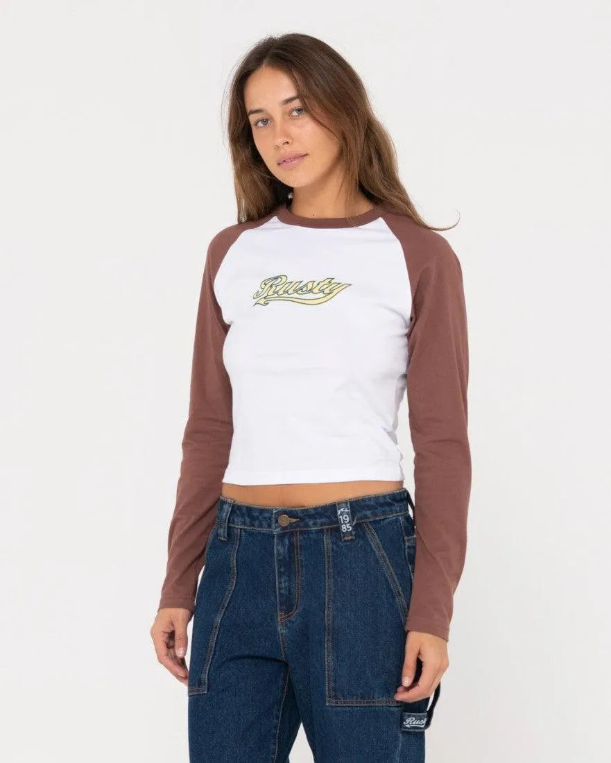 Norty Long Sleeve Raglan Baby Tee - Beachin Surf