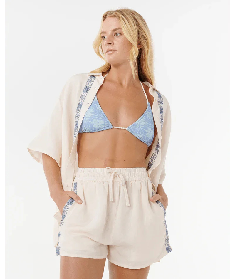 Oceanic Embroidered Short