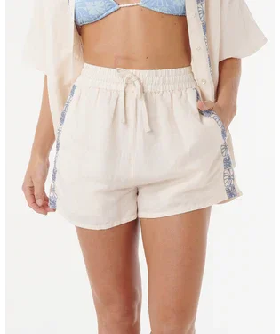 Oceanic Embroidered Short