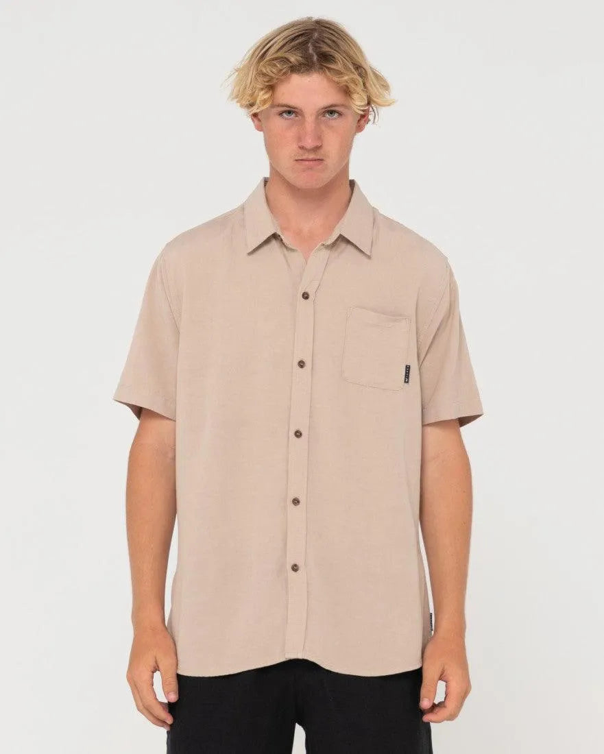 Overtone Short Sleeve Linen Shirt - Beachin Surf