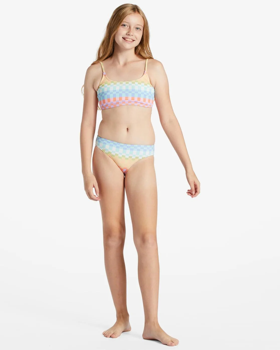 Paradise Check - Two Piece Trilet Bikini Set For Girls 4-14 - Beachin Surf
