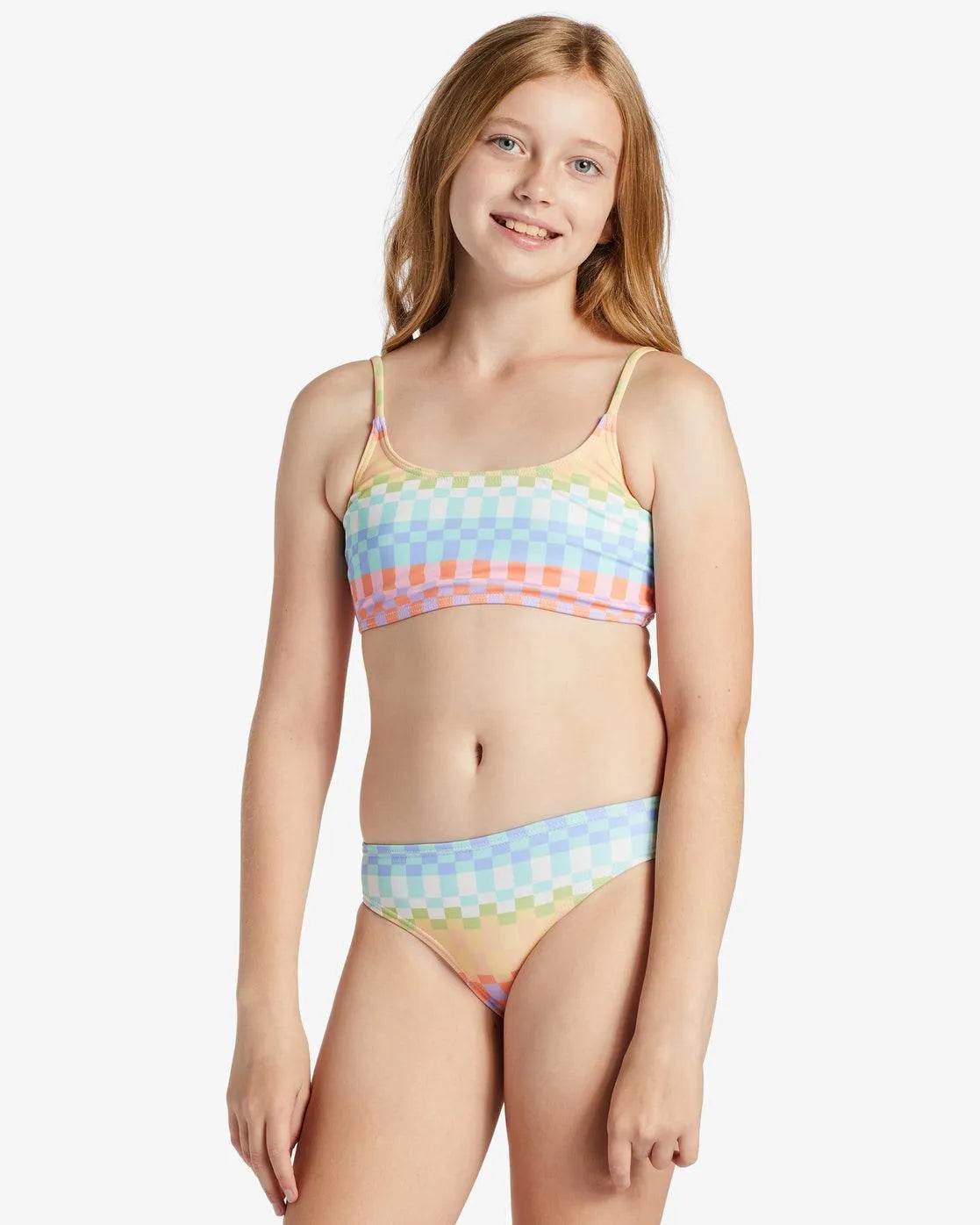 Paradise Check - Two Piece Trilet Bikini Set For Girls 4-14 - Beachin Surf