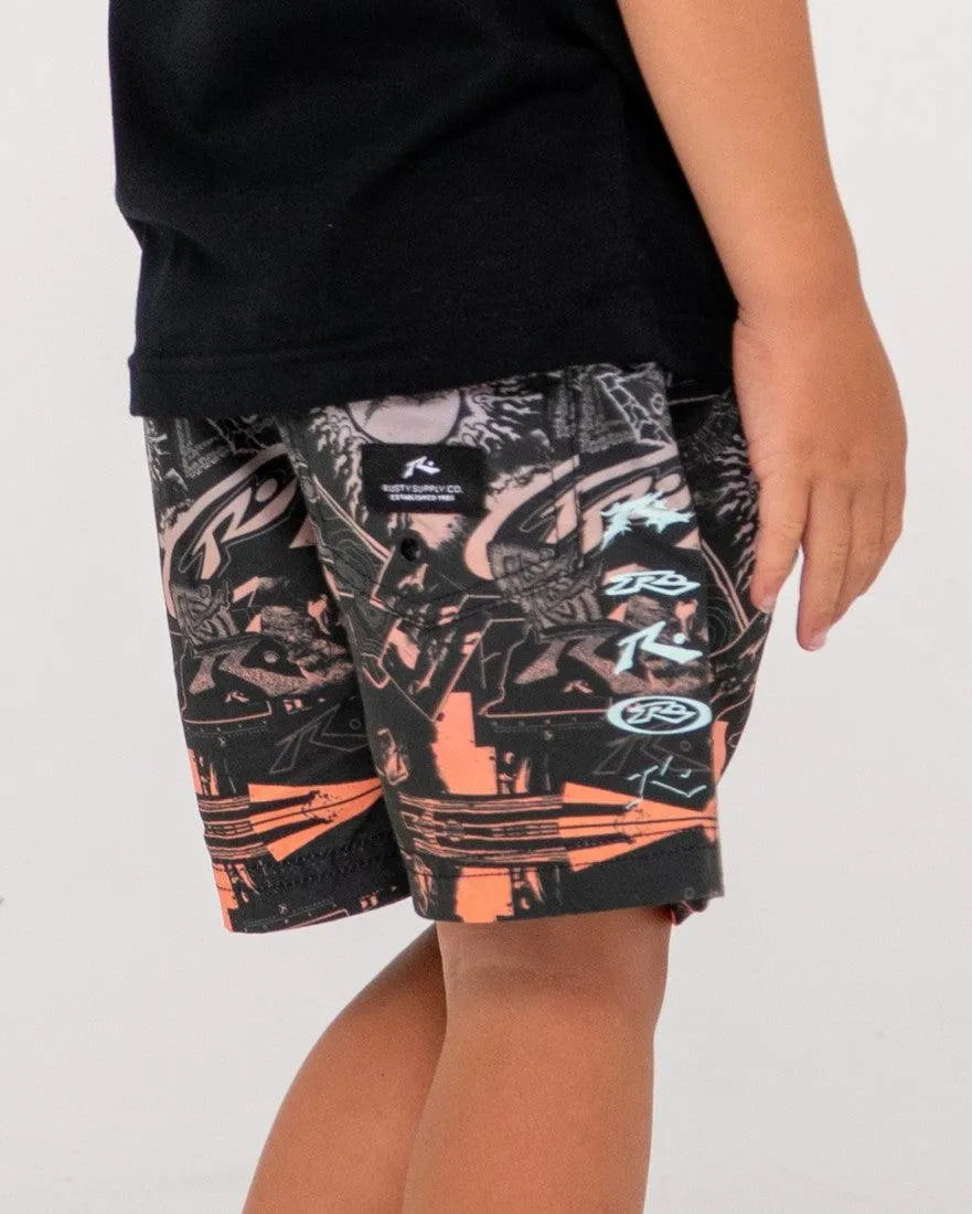 Paste Up Elastic Boardshort Runts - Beachin Surf