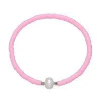 Pastel Pink Heishi Bracelet W/ Pearl - Beachin Surf