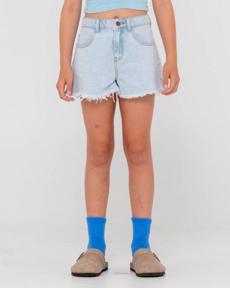 Penny Kick Flare Denim Short Girls - Beachin Surf