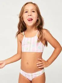 Pineapple Line Crop Top Two-Piece Bikini Set - Beachin Surf