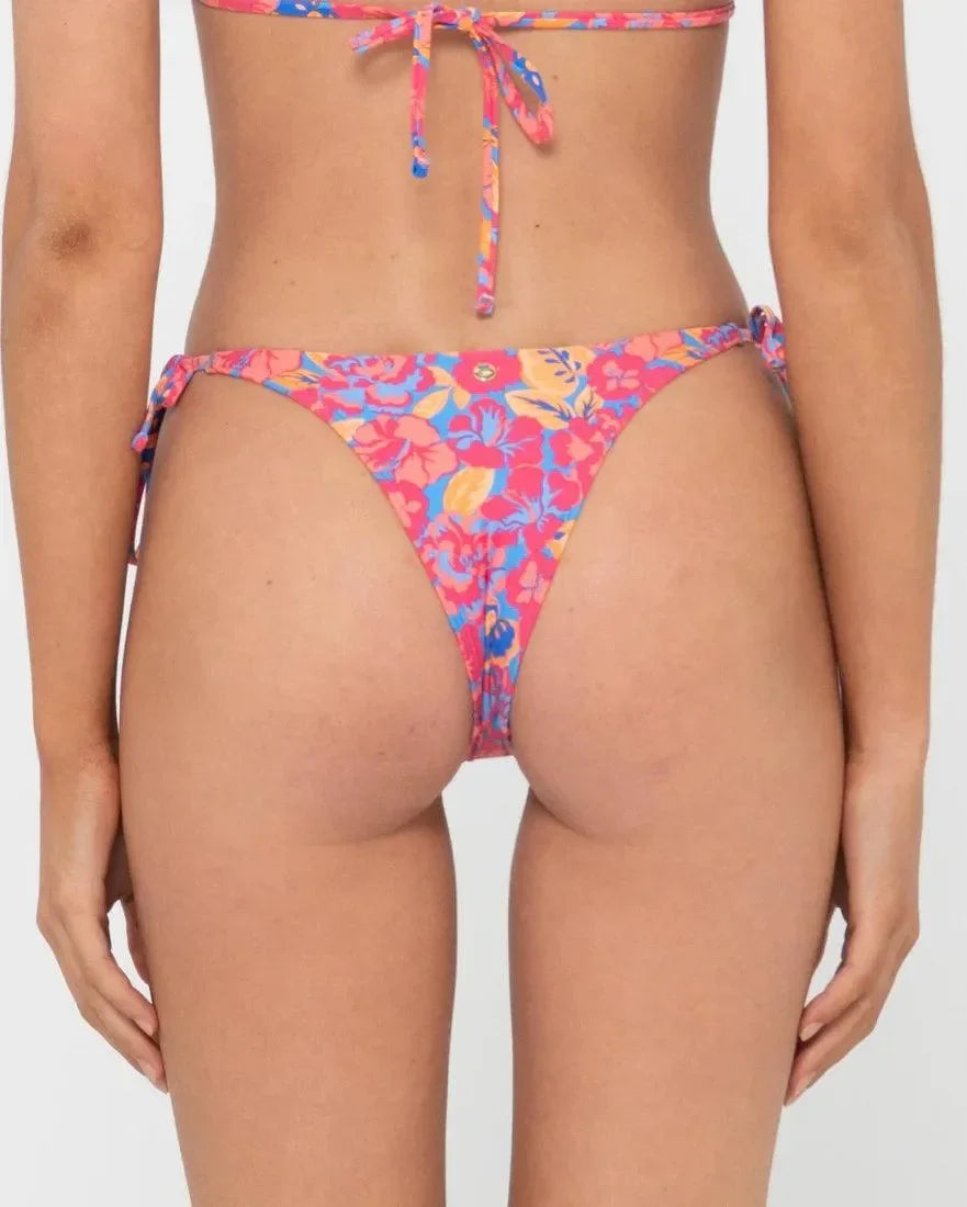 Rio Hibiscus Printed Brazilian Side Tie Bikini Bottom