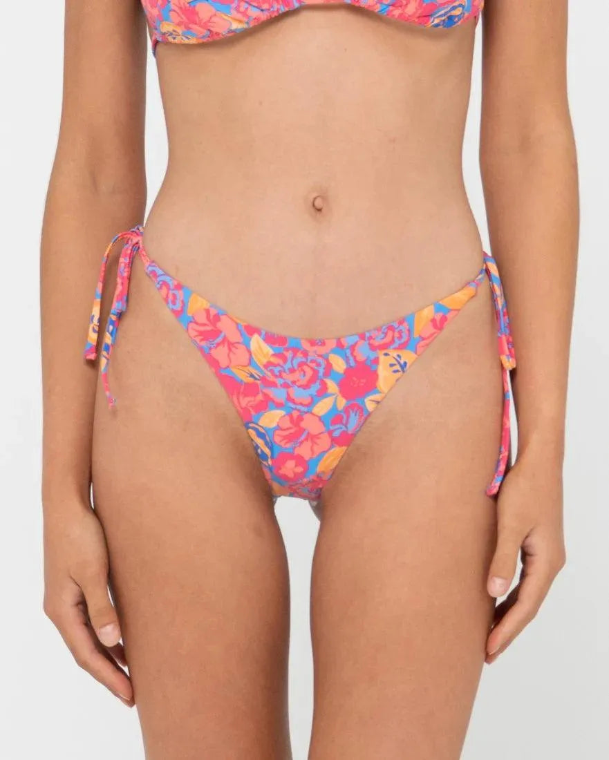 Rio Hibiscus Printed Brazilian Side Tie Bikini Bottom - Beachin Surf