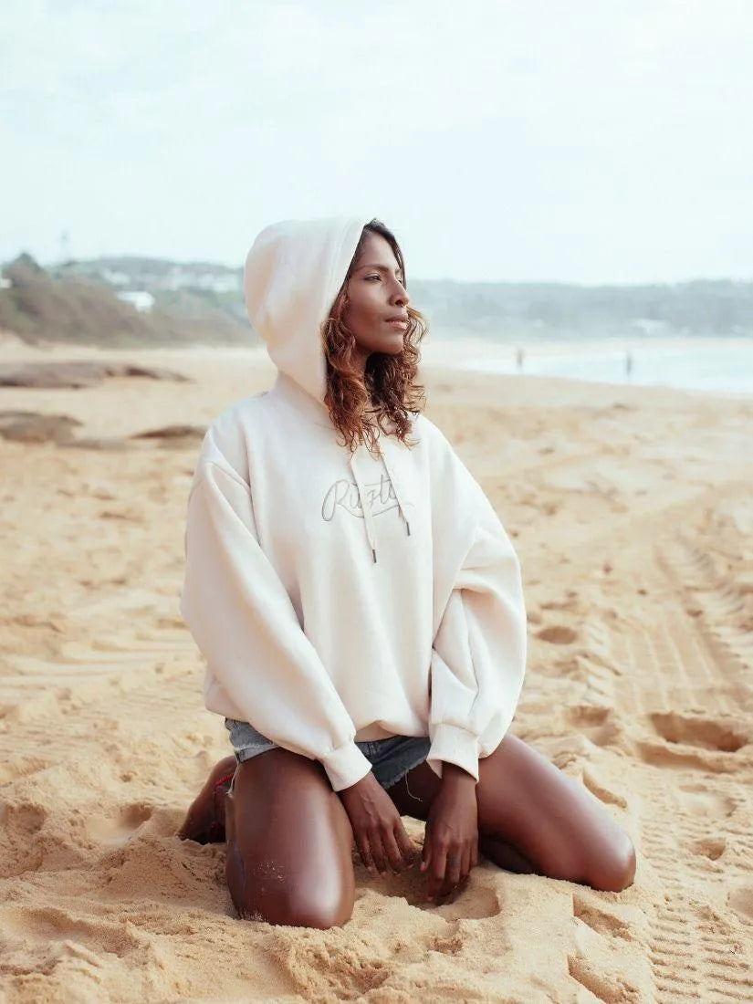 Rusty Script Oversize Hooded Fleece - Beachin Surf