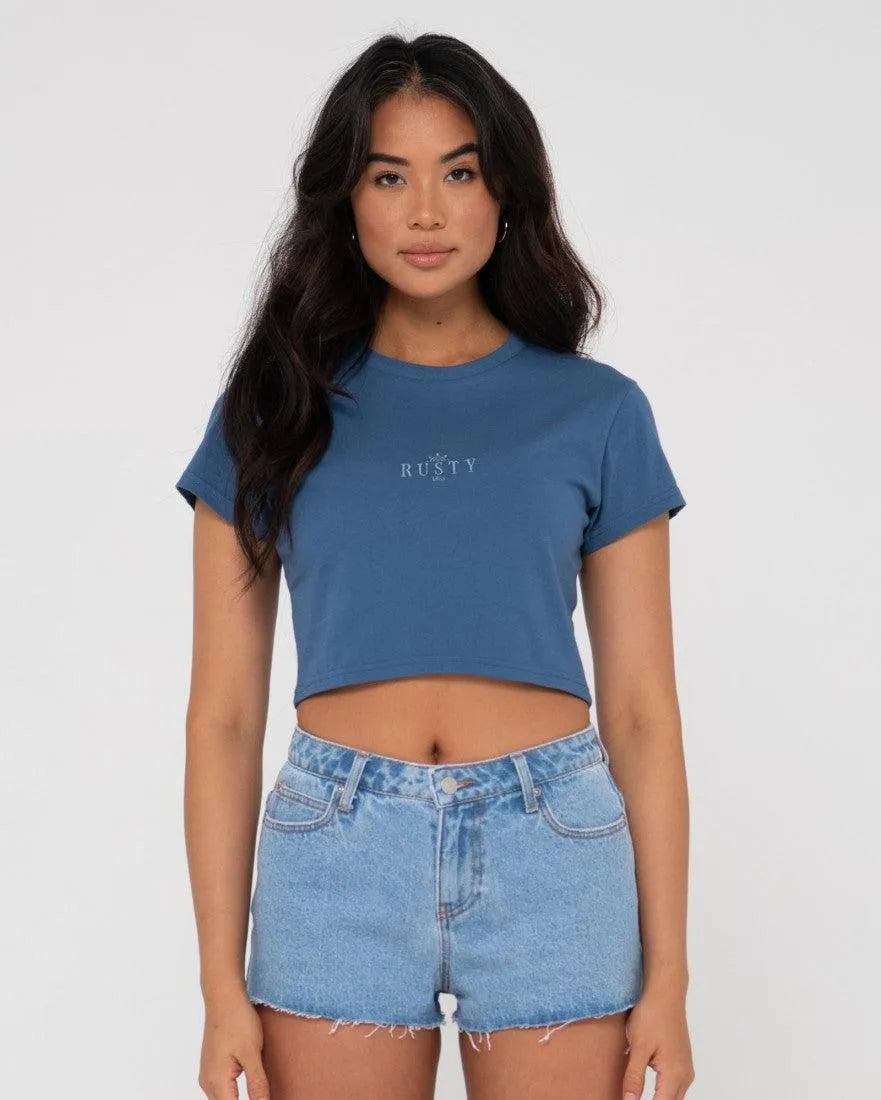 Rusty Sunrise Short Sleeve Baby Tee - Beachin Surf