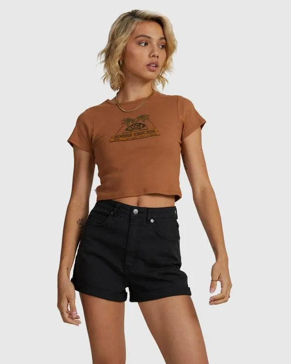 Rvca Radio Baby Tee - Beachin Surf