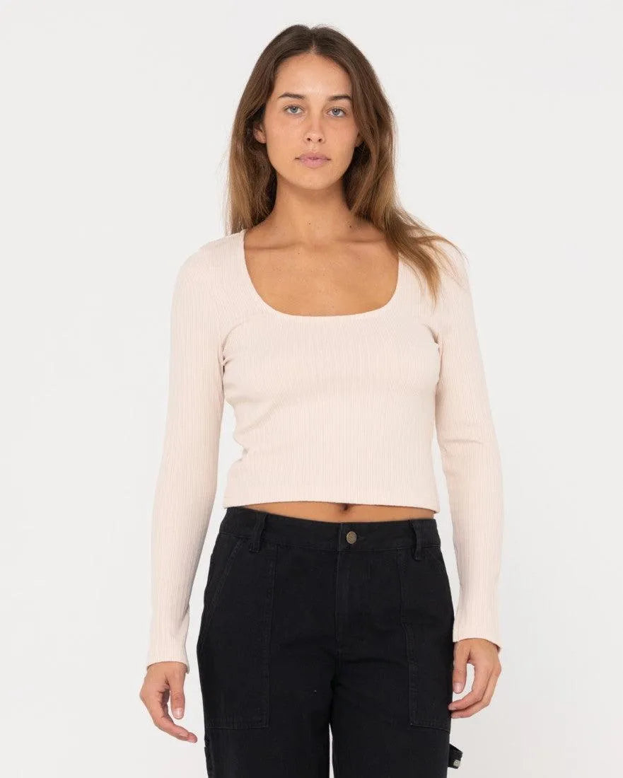 Scarlett Ribbed Long Sleeve Top - Beachin Surf