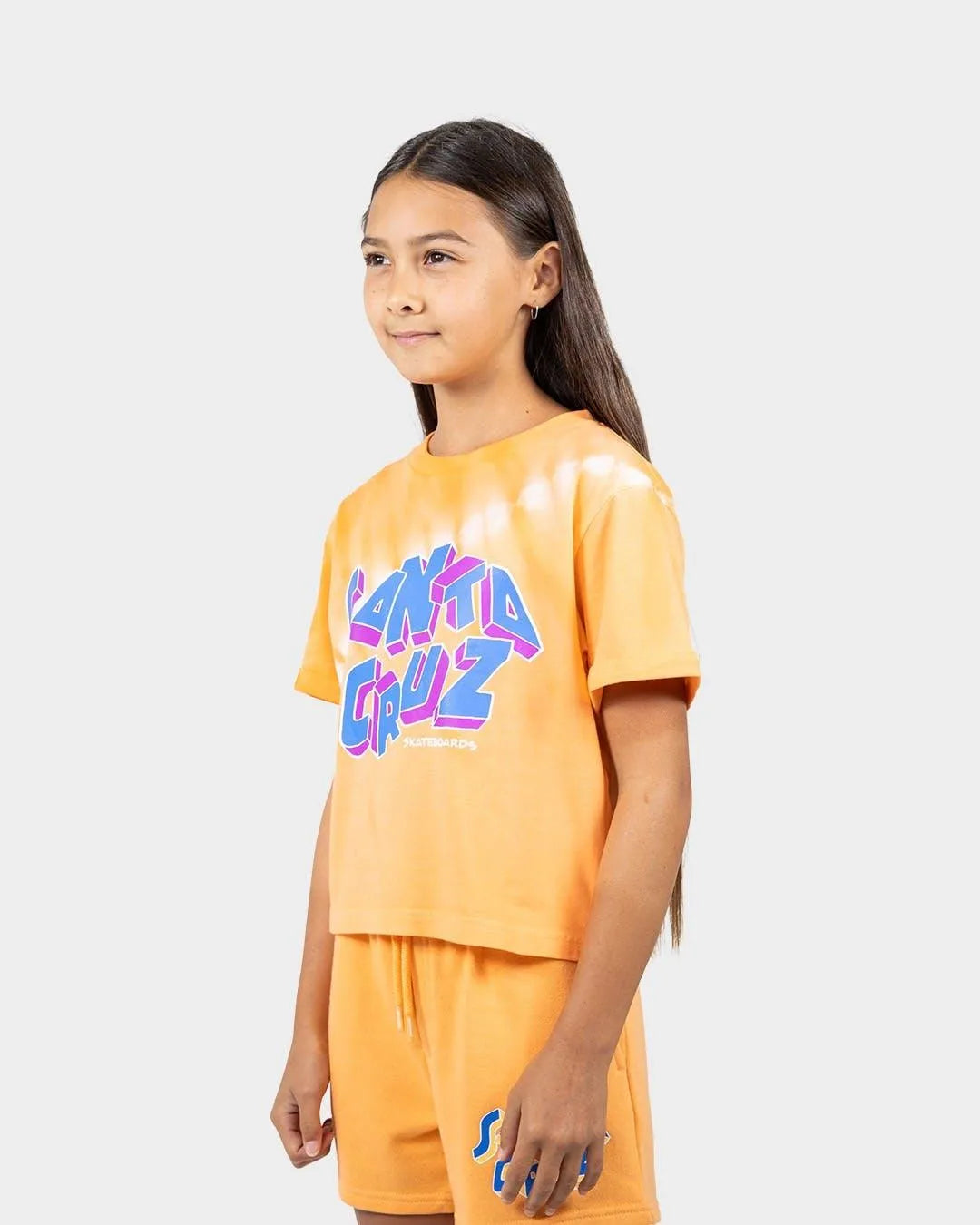 Scattered Strip Front Santa Cruz Girls S/S T-Shirt - Beachin Surf