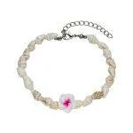 Seashell & Pink Franjipani Anklet - Beachin Surf