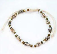 Seashell Anklet W/ White & Gold Beads - Beachin Surf
